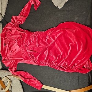 Shein hot pink velvet dress
